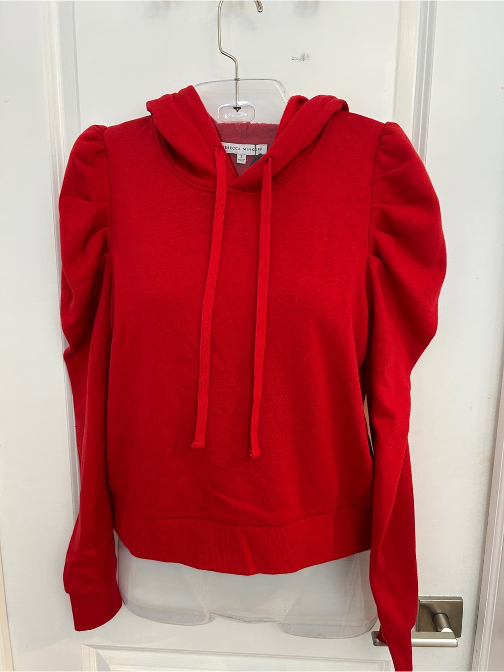 Rebecca Minkoff Janine Hoodie in the color "Lipstick Red". Size S